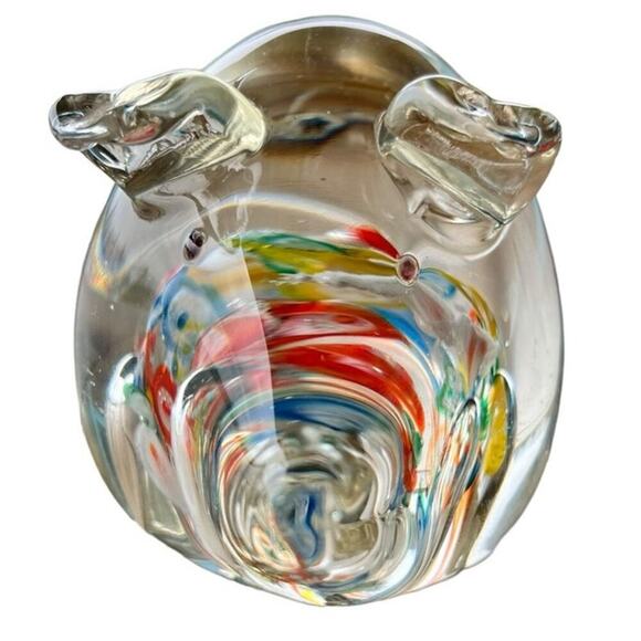 Hand Blown Glass Piglet Paper Weight - Picture 3 of 5